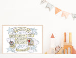 Load image into Gallery viewer, Blue Stars Cloud Cycle Personalised Print
