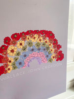 Load image into Gallery viewer, Rainbow flowers personalised print Grey
