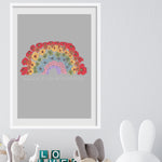 Load image into Gallery viewer, Rainbow flowers personalised print Grey
