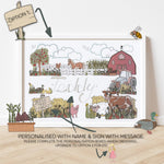 Load image into Gallery viewer, Farm yard personalised print
