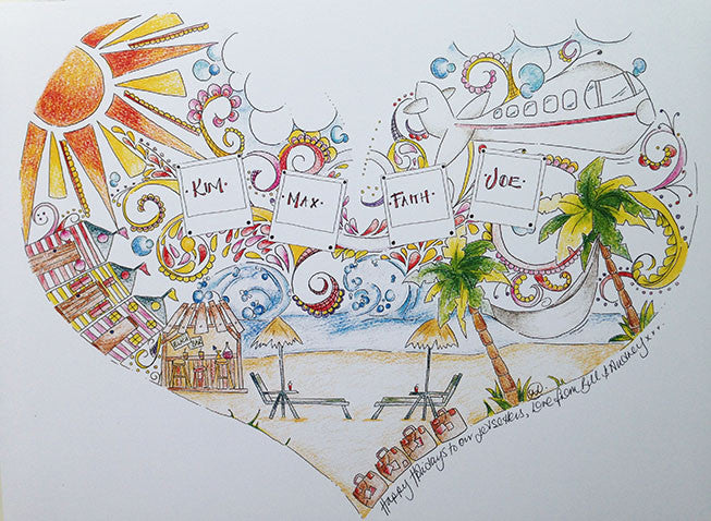 Personalised Family Holiday Heart Print