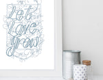 Load image into Gallery viewer, Let Love Grow Print - Teal on White
