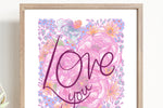 Load image into Gallery viewer, Love you  - Self love -  illustrated by hand flowers print
