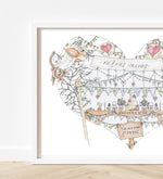 Load image into Gallery viewer, Mr &amp; Mrs Birds and Bunting Personalised Wedding Print
