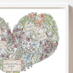 Load image into Gallery viewer, Vintage Flowers Personalised Wedding Print
