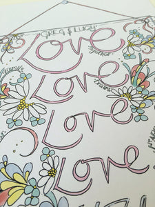 Love, love, love you Personalised print